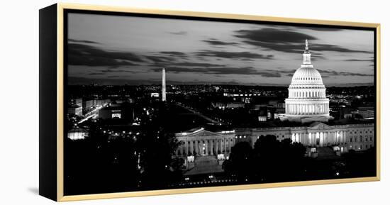 High Angle View of a City Lit Up at Dusk, Washington Dc, USA-null-Framed Premier Image Canvas