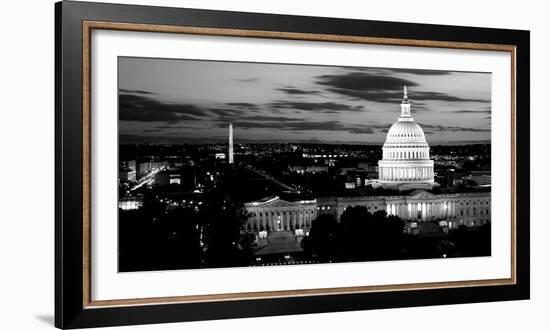 High Angle View of a City Lit Up at Dusk, Washington Dc, USA-null-Framed Photographic Print