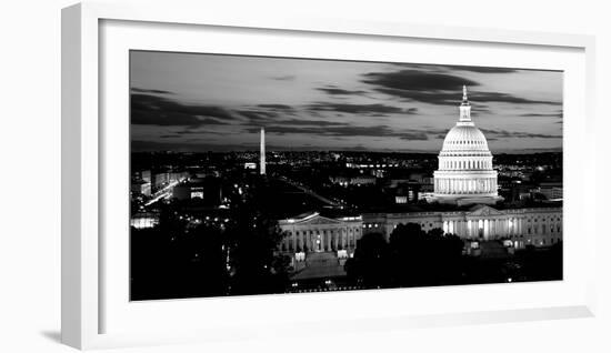 High Angle View of a City Lit Up at Dusk, Washington Dc, USA-null-Framed Photographic Print