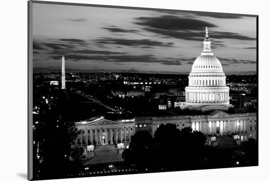 High angle view of a city lit up at dusk, Washington DC, USA-null-Mounted Photographic Print