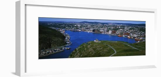 High Angle View of a City, Signal Hill, Saint John's, Newfoundland and Labrador, Canada-null-Framed Photographic Print
