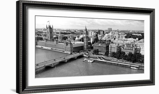 High Angle View of a Cityscape, Houses of Parliament, Thames River, City of Westminster-null-Framed Photographic Print