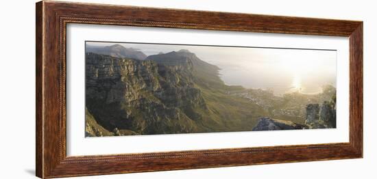 High Angle View of a Coastline, Camps Bay, Table Mountain, Cape Town, South Africa-null-Framed Photographic Print