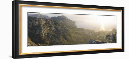 High Angle View of a Coastline, Camps Bay, Table Mountain, Cape Town, South Africa-null-Framed Photographic Print