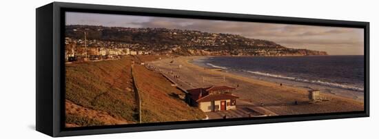 High Angle View of a Coastline, Redondo Beach, Los Angeles County, California, USA-null-Framed Premier Image Canvas