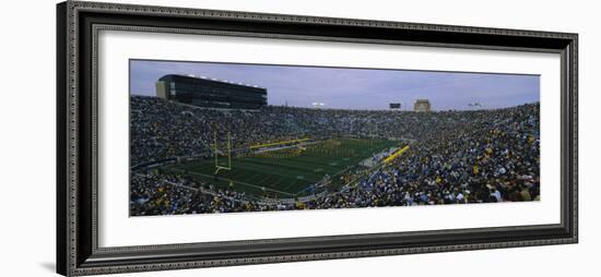 High Angle View of a Football Stadium Full of Spectators, Notre Dame Stadium, South Bend-null-Framed Photographic Print