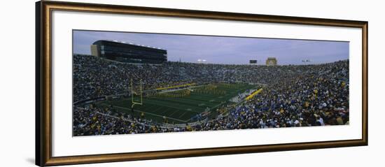 High Angle View of a Football Stadium Full of Spectators, Notre Dame Stadium, South Bend-null-Framed Photographic Print