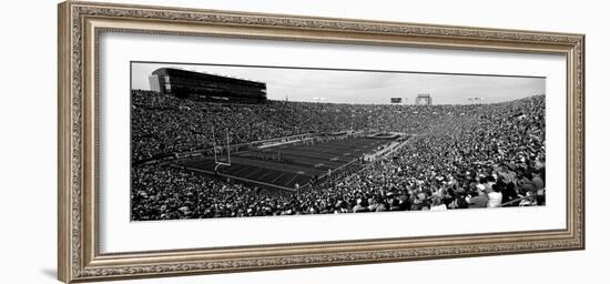 High Angle View of a Football Stadium Full of Spectators, Notre Dame Stadium, South Bend-null-Framed Photographic Print