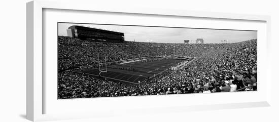 High Angle View of a Football Stadium Full of Spectators, Notre Dame Stadium, South Bend-null-Framed Photographic Print