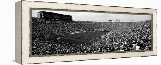 High Angle View of a Football Stadium Full of Spectators, Notre Dame Stadium, South Bend-null-Framed Premier Image Canvas