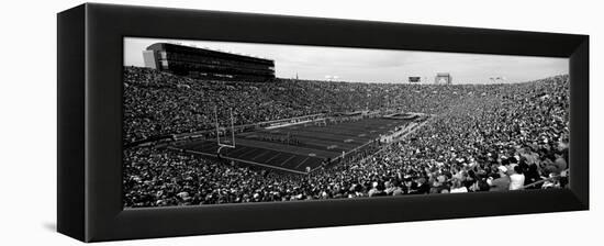 High Angle View of a Football Stadium Full of Spectators, Notre Dame Stadium, South Bend-null-Framed Premier Image Canvas