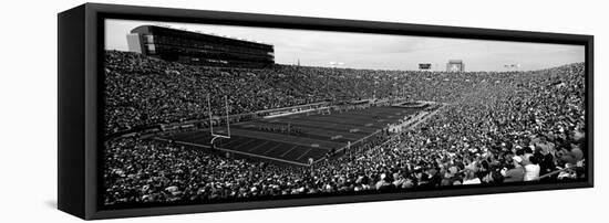 High Angle View of a Football Stadium Full of Spectators, Notre Dame Stadium, South Bend-null-Framed Premier Image Canvas