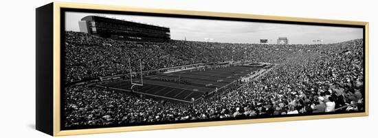 High Angle View of a Football Stadium Full of Spectators, Notre Dame Stadium, South Bend-null-Framed Premier Image Canvas