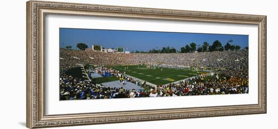 High Angle View of a Football Stadium Full of Spectators, the Rose Bowl, Pasadena-null-Framed Photographic Print