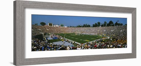High Angle View of a Football Stadium Full of Spectators, the Rose Bowl, Pasadena-null-Framed Photographic Print
