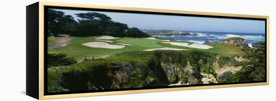 High Angle View of a Golf Course, Cypress Point Golf Course, Pebble Beach, California, USA-null-Framed Premier Image Canvas