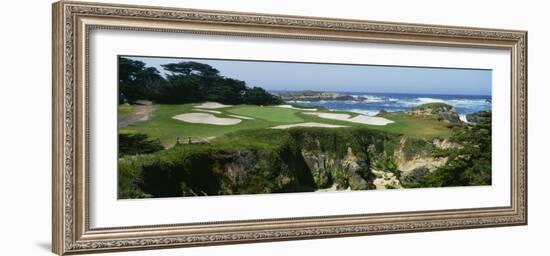 High Angle View of a Golf Course, Cypress Point Golf Course, Pebble Beach, California, USA-null-Framed Photographic Print