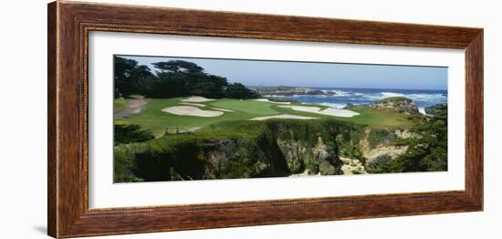 High Angle View of a Golf Course, Cypress Point Golf Course, Pebble Beach, California, USA-null-Framed Photographic Print