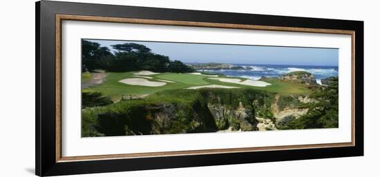 High Angle View of a Golf Course, Cypress Point Golf Course, Pebble Beach, California, USA-null-Framed Photographic Print