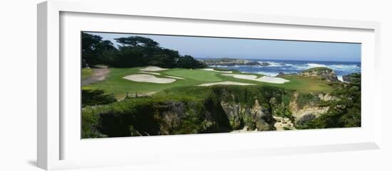 High Angle View of a Golf Course, Cypress Point Golf Course, Pebble Beach, California, USA-null-Framed Photographic Print