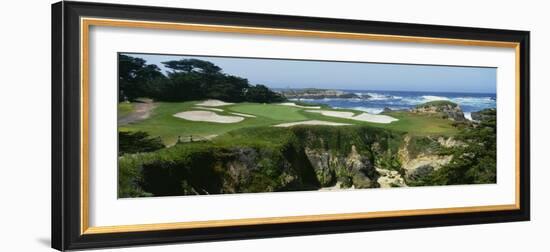 High Angle View of a Golf Course, Cypress Point Golf Course, Pebble Beach, California, USA-null-Framed Photographic Print