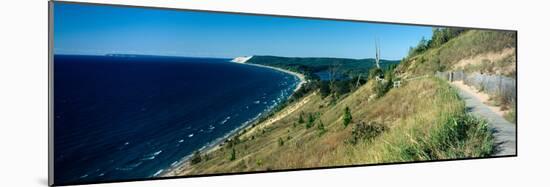 High angle view of a lake, Empire Bluff Trail, Sleeping Bear Dunes National Lakeshore, Lake Mich...-null-Mounted Photographic Print