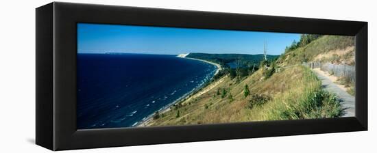 High angle view of a lake, Empire Bluff Trail, Sleeping Bear Dunes National Lakeshore, Lake Mich...-null-Framed Premier Image Canvas