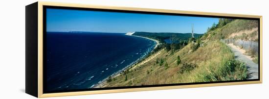 High angle view of a lake, Empire Bluff Trail, Sleeping Bear Dunes National Lakeshore, Lake Mich...-null-Framed Premier Image Canvas