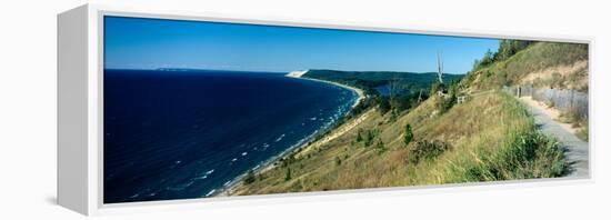 High angle view of a lake, Empire Bluff Trail, Sleeping Bear Dunes National Lakeshore, Lake Mich...-null-Framed Premier Image Canvas