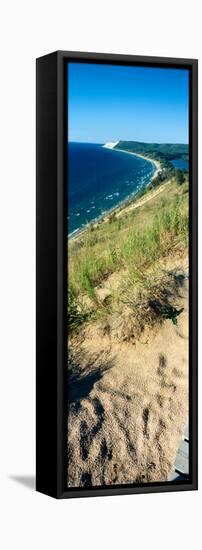 High angle view of a lake, Empire Bluff Trail, Sleeping Bear Dunes National Lakeshore, Lake Mich...-null-Framed Premier Image Canvas