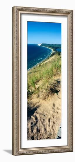 High angle view of a lake, Empire Bluff Trail, Sleeping Bear Dunes National Lakeshore, Lake Mich...-null-Framed Photographic Print