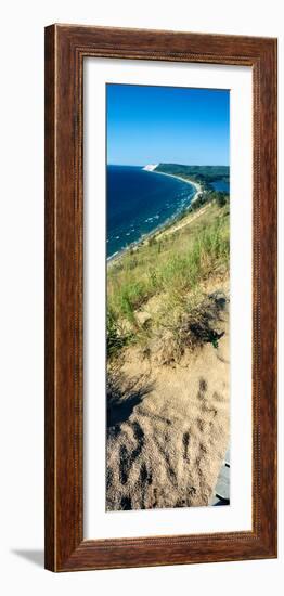 High angle view of a lake, Empire Bluff Trail, Sleeping Bear Dunes National Lakeshore, Lake Mich...-null-Framed Photographic Print
