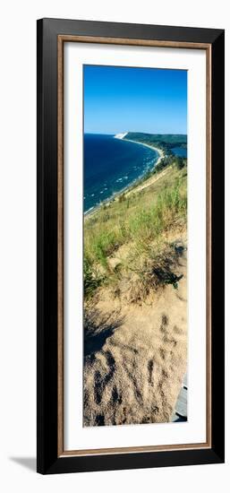 High angle view of a lake, Empire Bluff Trail, Sleeping Bear Dunes National Lakeshore, Lake Mich...-null-Framed Photographic Print