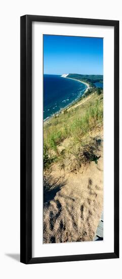 High angle view of a lake, Empire Bluff Trail, Sleeping Bear Dunes National Lakeshore, Lake Mich...-null-Framed Photographic Print