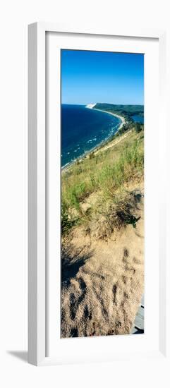 High angle view of a lake, Empire Bluff Trail, Sleeping Bear Dunes National Lakeshore, Lake Mich...-null-Framed Photographic Print