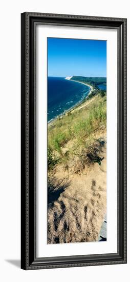 High angle view of a lake, Empire Bluff Trail, Sleeping Bear Dunes National Lakeshore, Lake Mich...-null-Framed Photographic Print