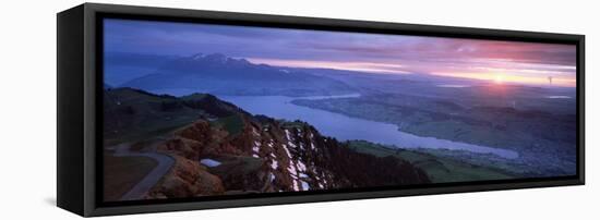 High Angle View of a Lake, Lake Lucerne, Rigi Kulm, Mt Rigi, Schwyz Canton, Switzerland-null-Framed Premier Image Canvas