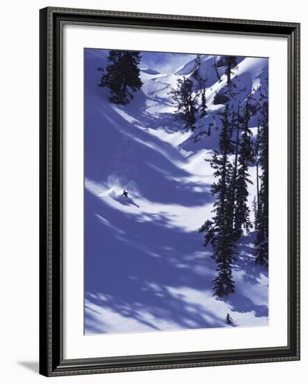 High Angle View of a Man Skiing-null-Framed Photographic Print