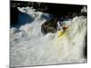 High angle view of a person kayaking in rapid water-null-Mounted Photographic Print