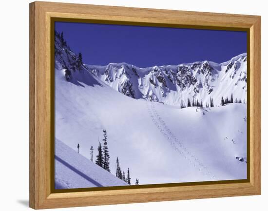 High Angle View of a Ski Slope-null-Framed Premier Image Canvas