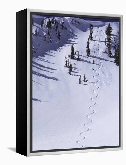 High Angle View of a Ski Slope-null-Framed Premier Image Canvas