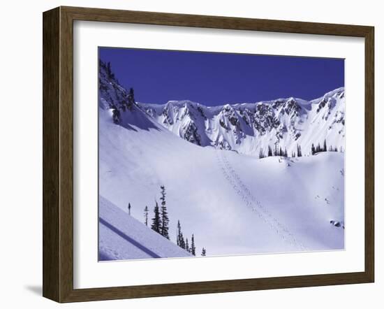 High Angle View of a Ski Slope-null-Framed Photographic Print