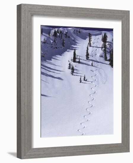 High Angle View of a Ski Slope-null-Framed Photographic Print