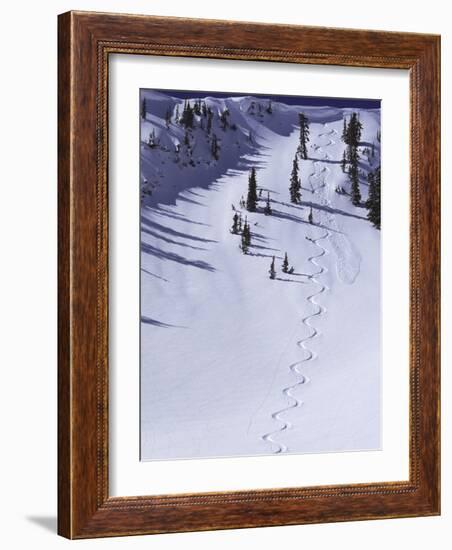 High Angle View of a Ski Slope-null-Framed Photographic Print