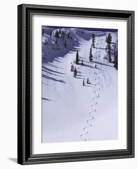 High Angle View of a Ski Slope-null-Framed Photographic Print