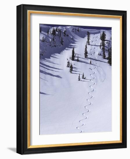 High Angle View of a Ski Slope-null-Framed Photographic Print