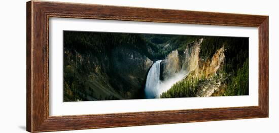 High Angle View of a Waterfall in a Forest, Lower Falls, Yellowstone River-null-Framed Photographic Print