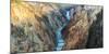 High angle view of a waterfall, Lower Yellowstone Falls, Grand Canyon, Yellowstone National Park...-null-Mounted Photographic Print