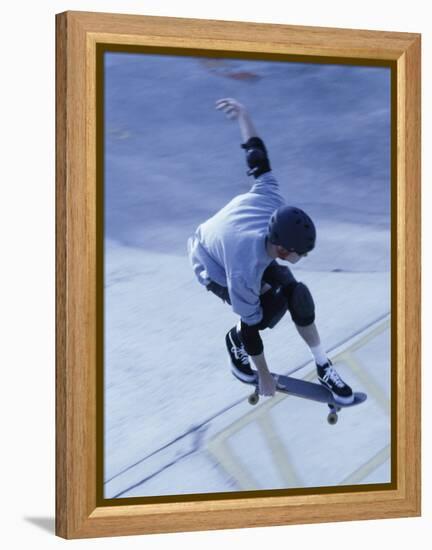 High Angle View of a Young Man Skateboarding-null-Framed Premier Image Canvas