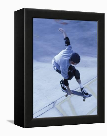 High Angle View of a Young Man Skateboarding-null-Framed Premier Image Canvas